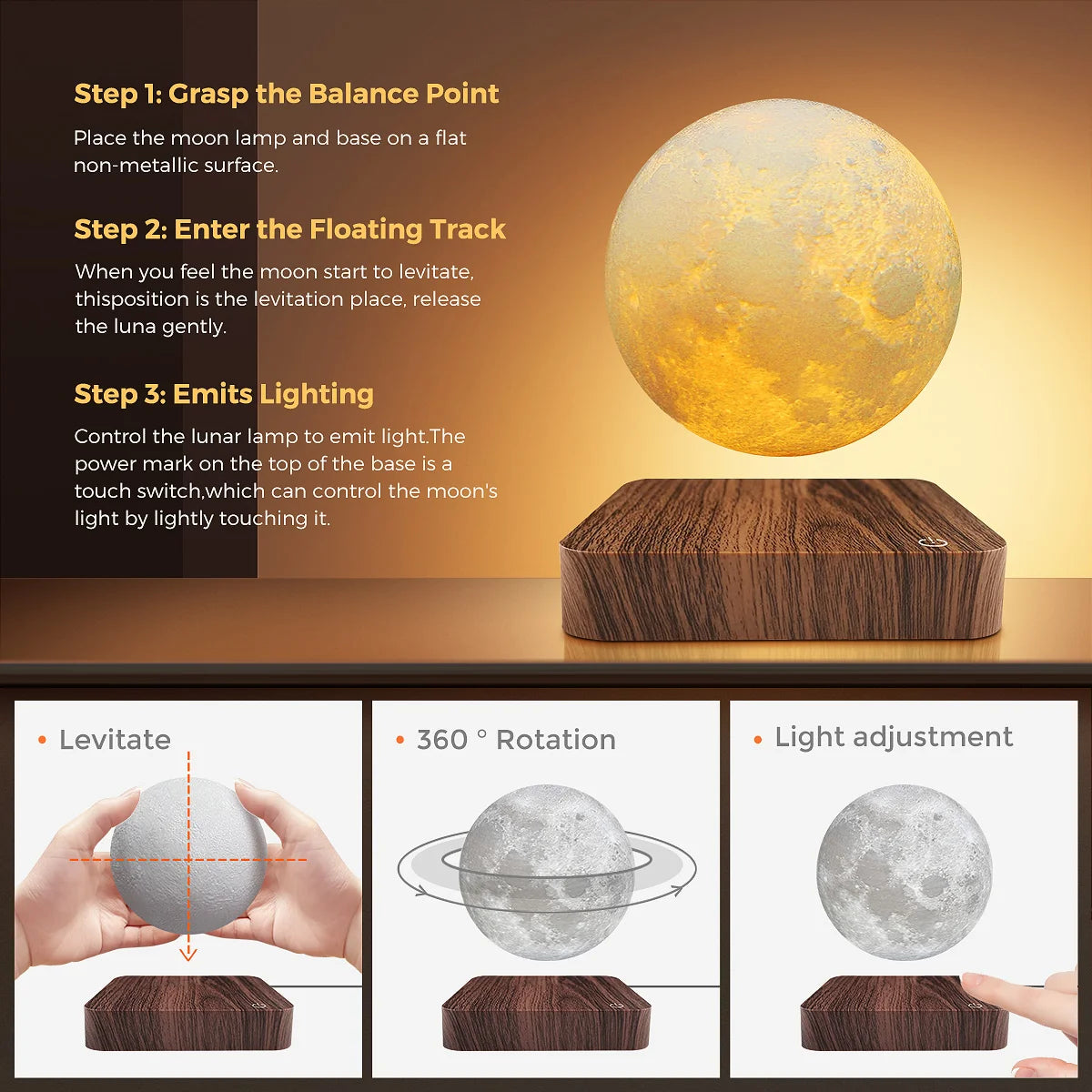 Celestial Orbit Magnetic Moon Lamp